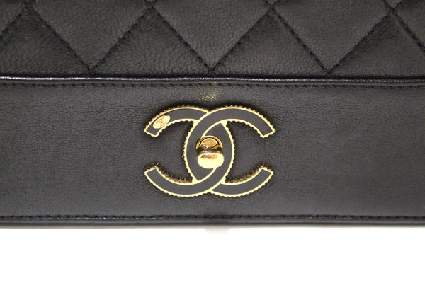 Chanel Black Quilted Goatskin Leather Large Mademoiselle Flap Bag