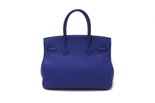 Hermes Bleu  Electrique Togo Leather Birkin 30 Handbag