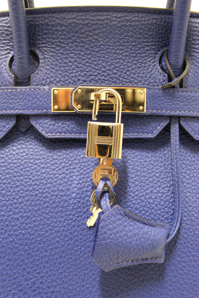 Hermes Bleu  Electrique Togo Leather Birkin 30 Handbag