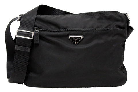 Authentic Prada Black Nylon Messenger Bag