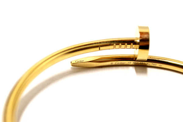 Cartier 18K Yellow Gold Classic ModelJuste Un Clou Bracelet Size 18