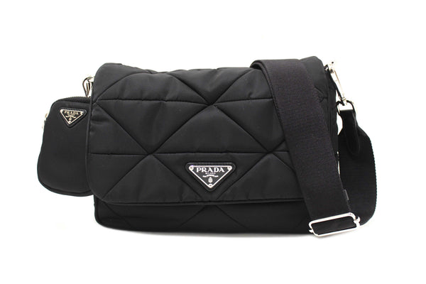 Prada Black Re-Nylon Padded Shoulder Bag