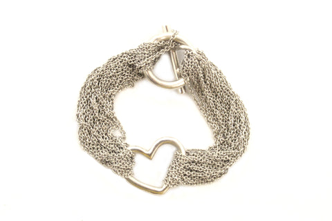 Tiffany & Co. Sterling Silver Open Heart Multi Strand Bra | Italystation.com - Shop Now at italystation.com