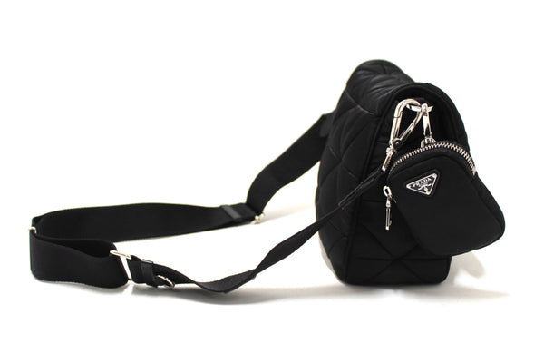 Prada Black Re-Nylon Padded Shoulder Bag