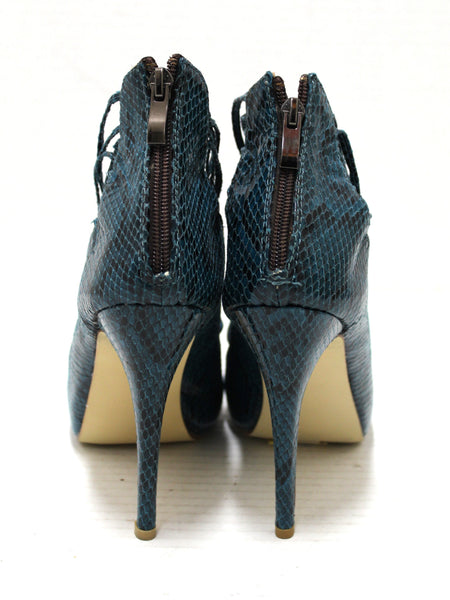 Jimmy Choo Green Snakeskin Embossed Strap Pump Heel size 41
