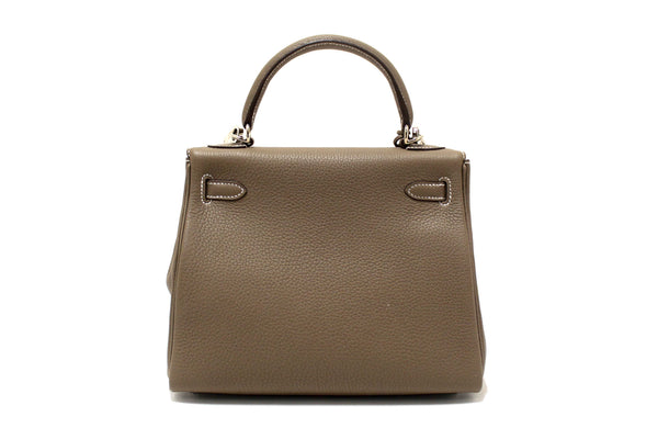 Hermes Etoupe Togo Leather Retourne Kelly 25 Handbag/Shoulder Bag