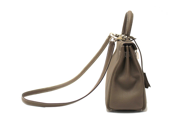 Hermes Etoupe Togo Leather Retourne Kelly 25 Handbag/Shoulder Bag