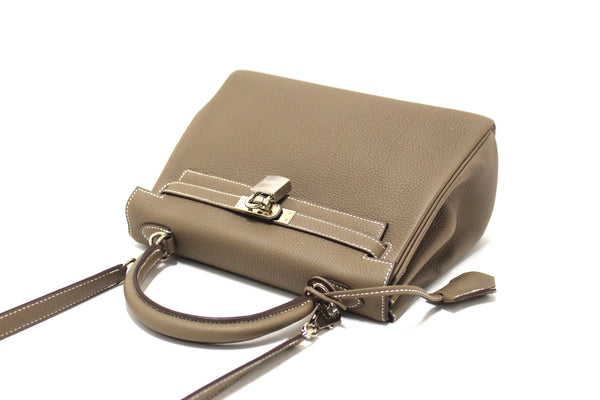 Hermes Etoupe Togo Leather Retourne Kelly 25 Handbag/Shoulder Bag