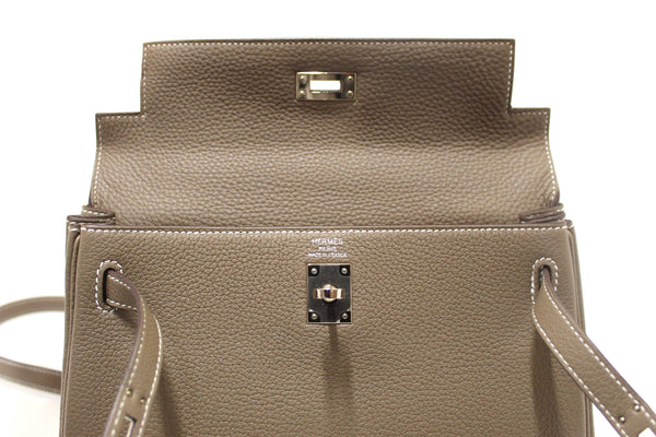 Hermes Etoupe Togo Leather Retourne Kelly 25 Handbag/Shoulder Bag