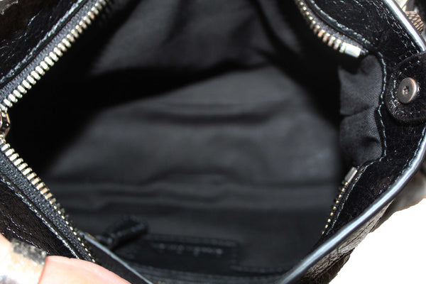 NEW Balenciaga Black Arena Lambskin Leather Neo Cagole Small Tote Bag