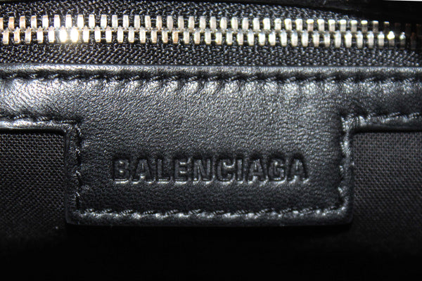 NEW Balenciaga Black Arena Lambskin Leather Neo Cagole Small Tote Bag