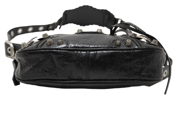 NEW Balenciaga Black Arena Lambskin Leather Neo Cagole Small Tote Bag