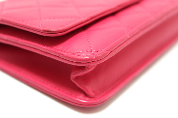 Chanel Fuchsia Pink Quilted Lambskin Leather Wallet | Italystation.com - Now at italystation.com