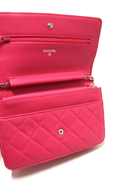 Chanel Fuchsia Pink Quilted Lambskin Leather Wallet | Italystation.com - Now at italystation.com