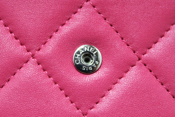Chanel Fuchsia Pink Quilted Lambskin Leather Wallet | Italystation.com - Now at italystation.com