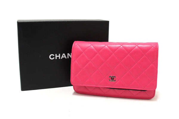 Chanel Fuchsia Pink Quilted Lambskin Leather Wallet | Italystation.com - Now at italystation.com
