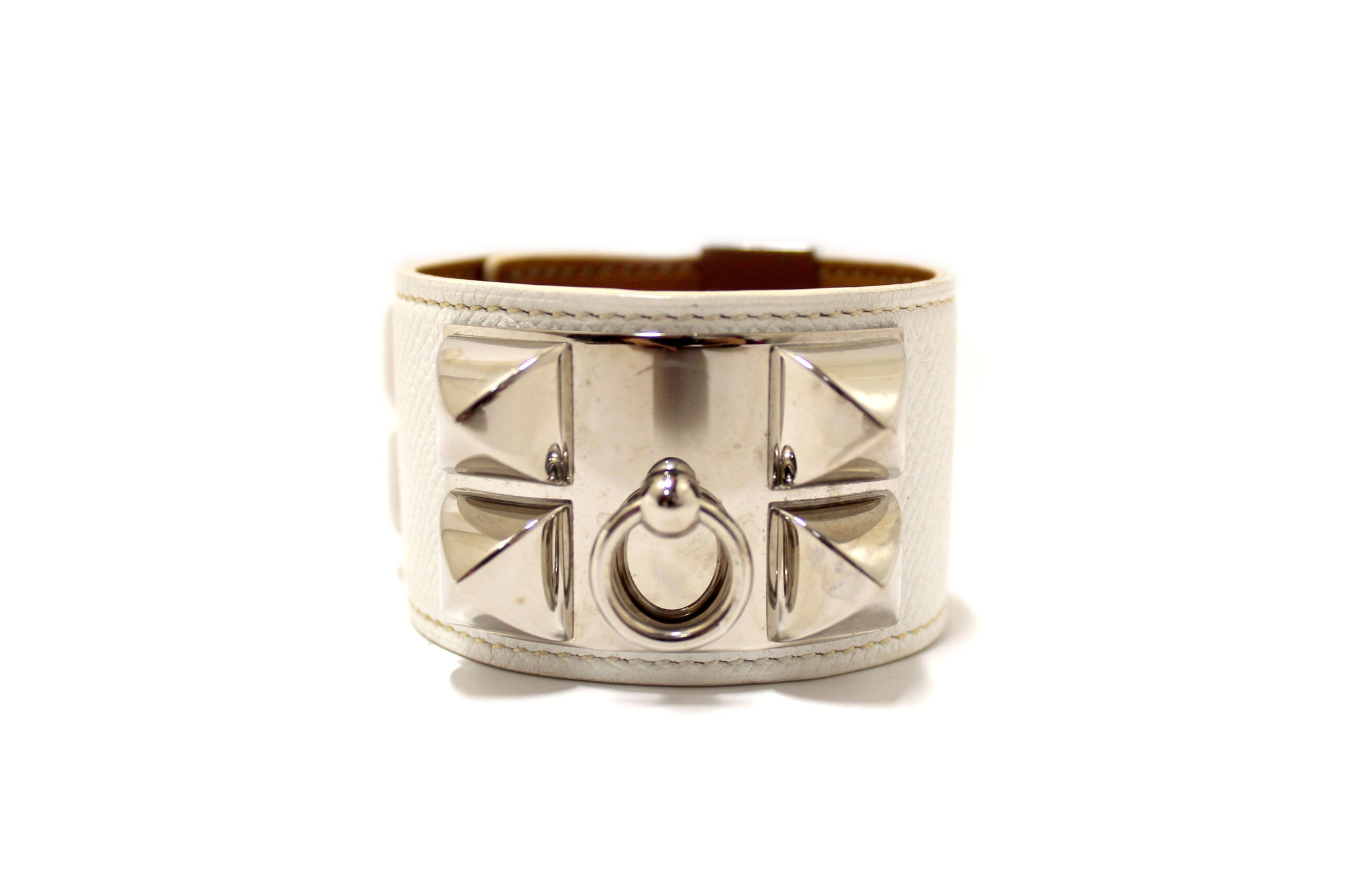 Hermes White Togo Leather Collier De Chien CDC Brac | Italystation.com - Now at italystation.com
