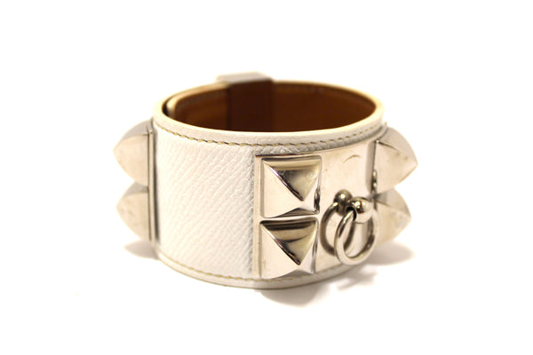 Hermes White Togo Leather Collier De Chien CDC Brac | Italystation.com - Now at italystation.com