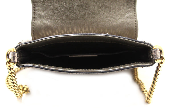 Gucci Metallic Python Leather 1973 Chain Small Shoulder Bag