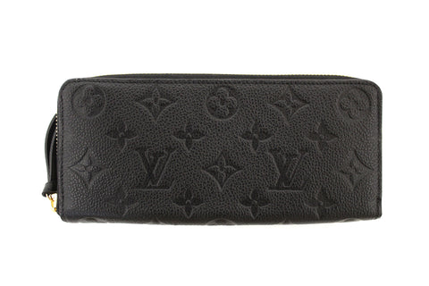 Louis Vuitton Black Empreinte Leather Clemence Zippy Wallet