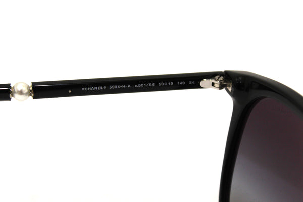 Authentic Chanel Black Acetate Pearl sunglasses