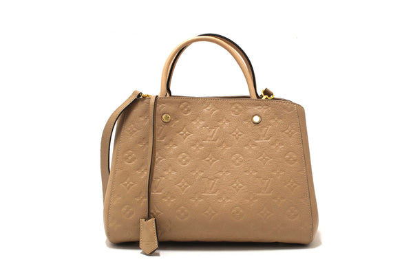 Louis Vuitton Beige Monogram Empreinte Leather Montaigne MM Bag
