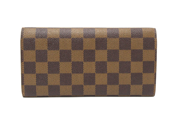 Louis Vuitton Damier Ebene Canvas Emilie Wallet Red