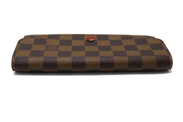 Louis Vuitton Damier Ebene Canvas Emilie Wallet Red