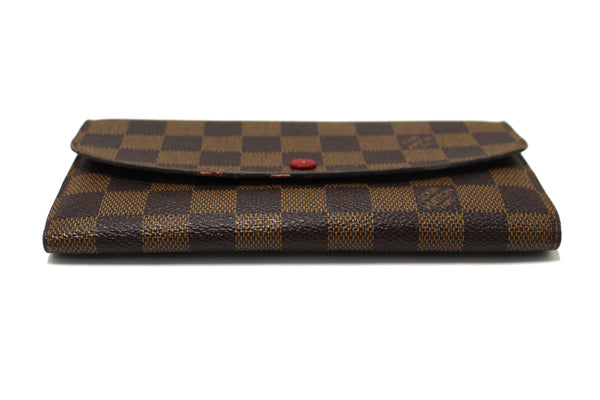 Louis Vuitton Damier Ebene Canvas Emilie Wallet Red