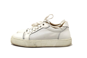 Christian Louboutin White and Silver Vieirissima Sneaker Size 39