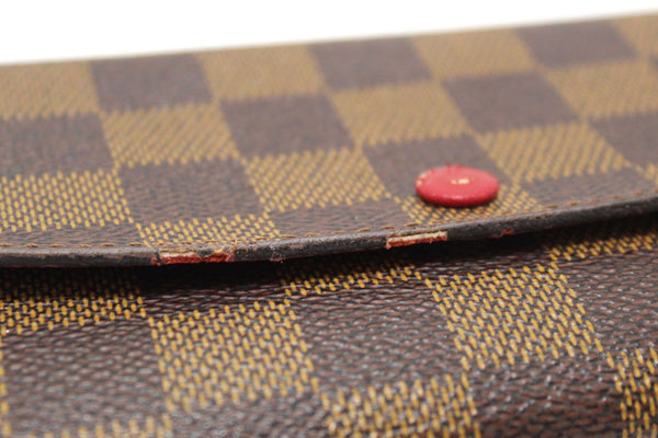 Louis Vuitton Damier Ebene Canvas Emilie Wallet Red