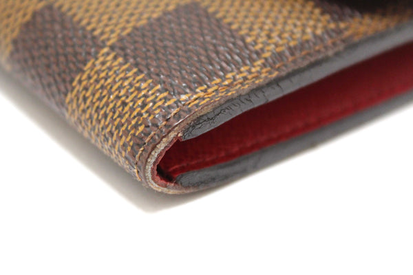 Louis Vuitton Damier Ebene Canvas Emilie Wallet Red