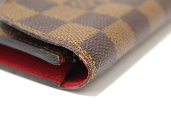 Louis Vuitton Damier Ebene Canvas Emilie Wallet Red