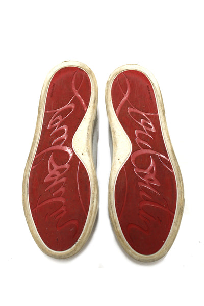 Christian Louboutin White and Silver Vieirissima Sneaker Size 39