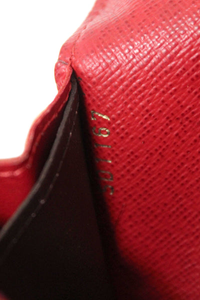Louis Vuitton Damier Ebene Canvas Emilie Wallet Red