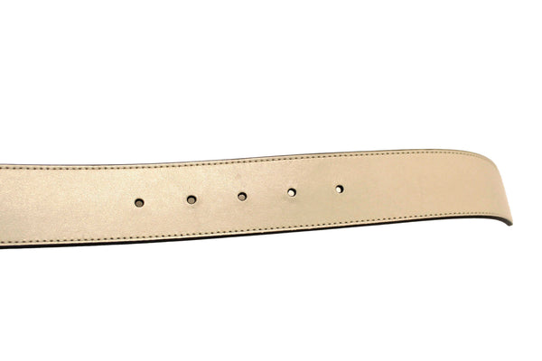 Gucci White Smooth Leather GG Marmont with Maxi GG Belt Size 75