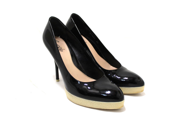 Gucci Black Patent Leather and White Rubber Pumps Heels Size 39 | Italystation.com - Shop Now at italystation.com