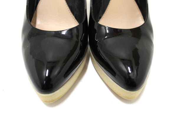 Gucci Black Patent Leather and White Rubber Pumps Heels Size 39 | Italystation.com - Shop Now at italystation.com