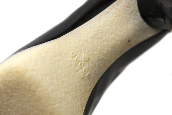 Gucci Black Patent Leather and White Rubber Pumps Heels Size 39 | Italystation.com - Shop Now at italystation.com