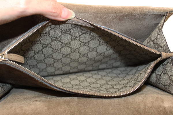 Gucci GG Supreme with Brown Suede Dionysus Medium Shoulder Bag 403348