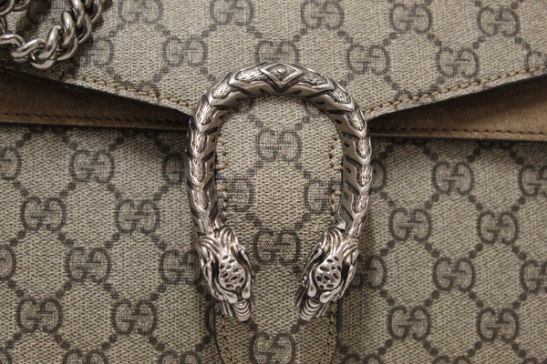 Gucci GG Supreme with Brown Suede Dionysus Medium Shoulder Bag 403348