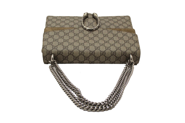 Gucci GG Supreme with Brown Suede Dionysus Medium Shoulder Bag 403348