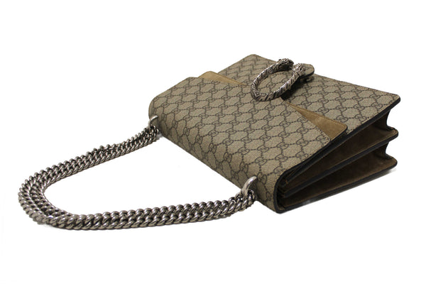 Gucci GG Supreme with Brown Suede Dionysus Medium Shoulder Bag 403348