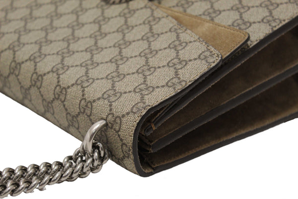 Gucci GG Supreme with Brown Suede Dionysus Medium Shoulder Bag 403348