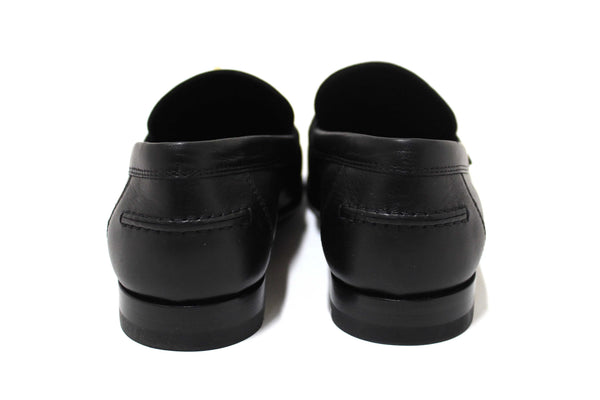 Hermes Black Calfskin Leather Destin Loafer Shoes Size 36.5