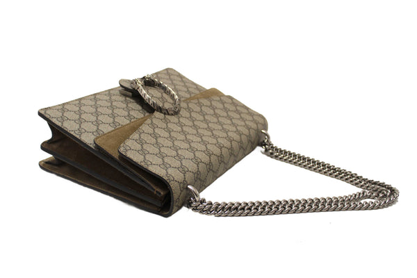 Gucci GG Supreme with Brown Suede Dionysus Medium Shoulder Bag 403348