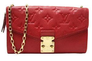 Louis Vuitton Red Empreinte Leather Saint-Germain Pochette With Chain