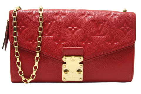 Louis Vuitton Red Empreinte Leather Saint-Germain Pochette With Chain