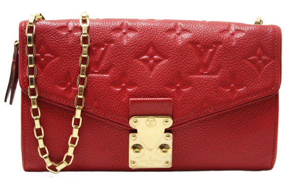 Louis Vuitton Red Empreinte Leather Saint-Germain Pochette With Chain