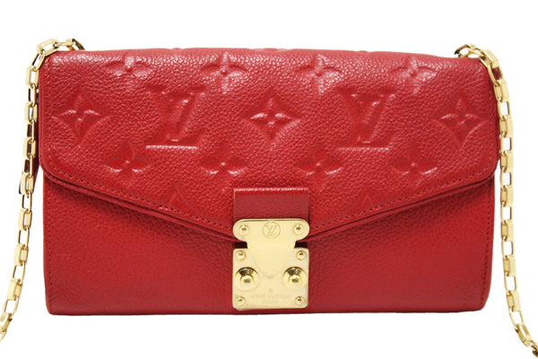 Louis Vuitton Red Empreinte Leather Saint-Germain Pochette With Chain